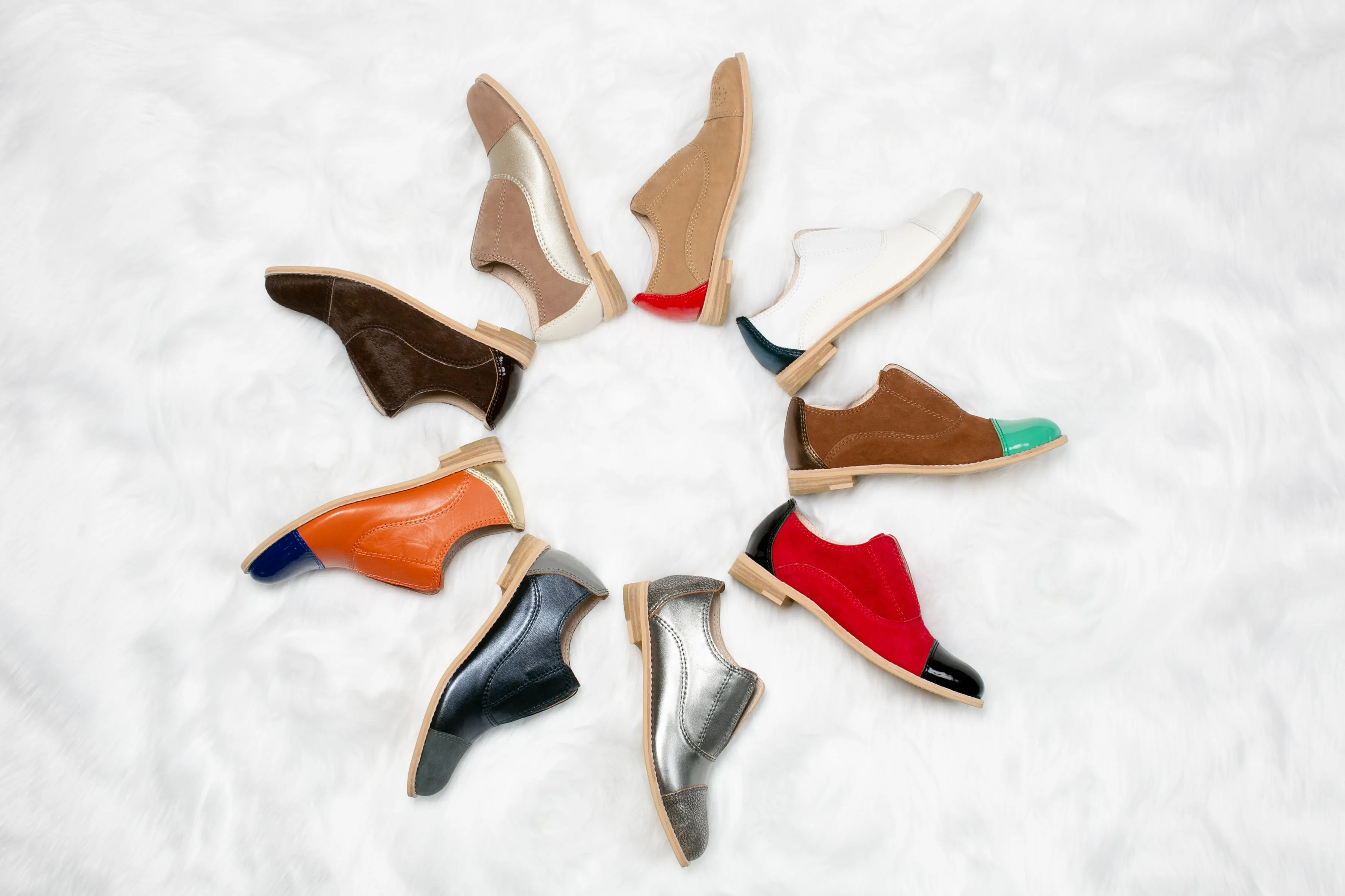 SOKOLATA MENTA Green Patent And Tan Suede Oxfords